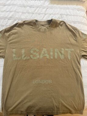 All Saints Olive Green Logo Short Sleeve Tee